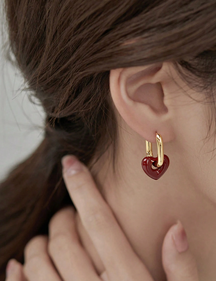 Golden Heart Earrings Gold