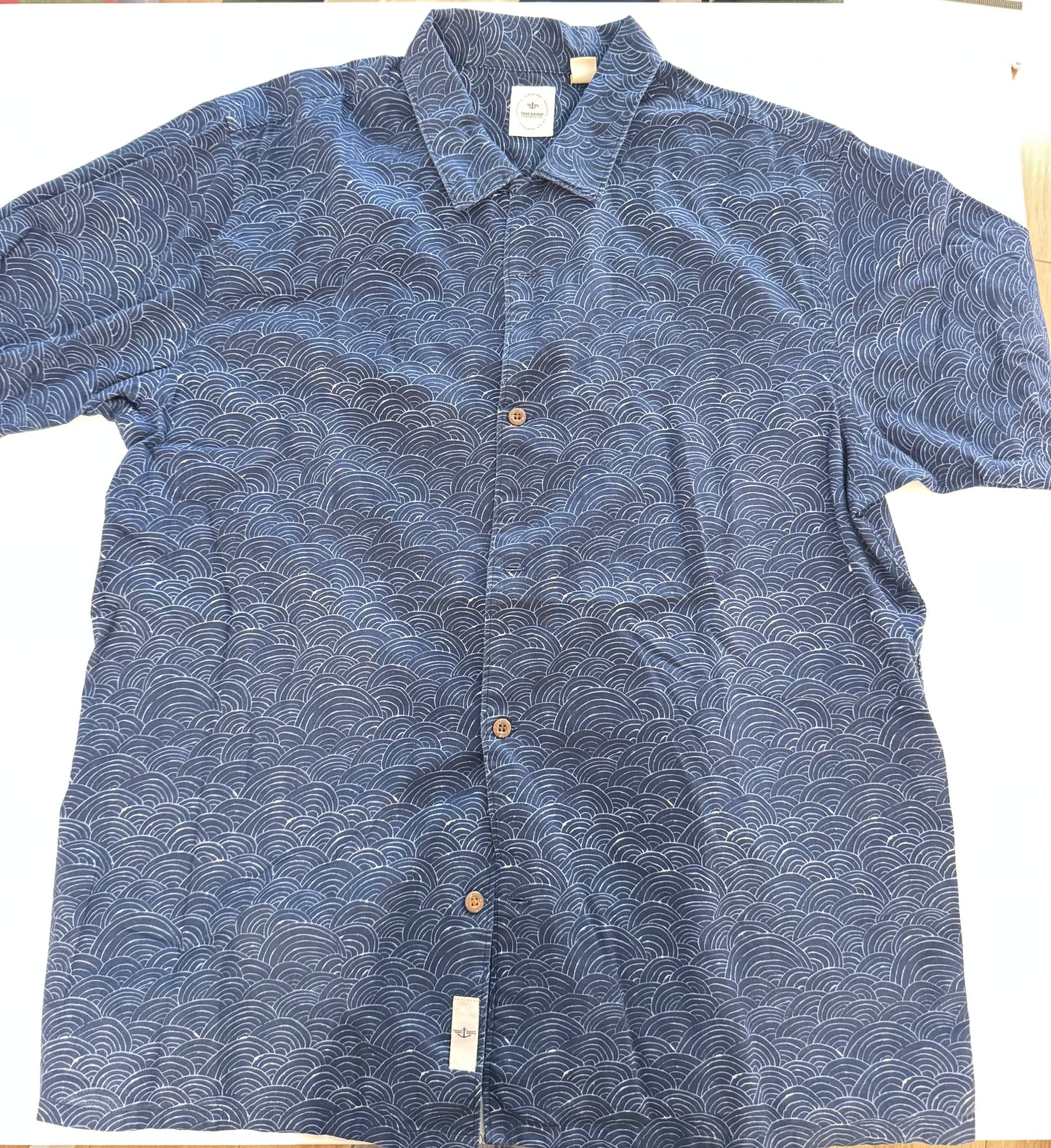 Dockers Polo Navy Blue print Size L