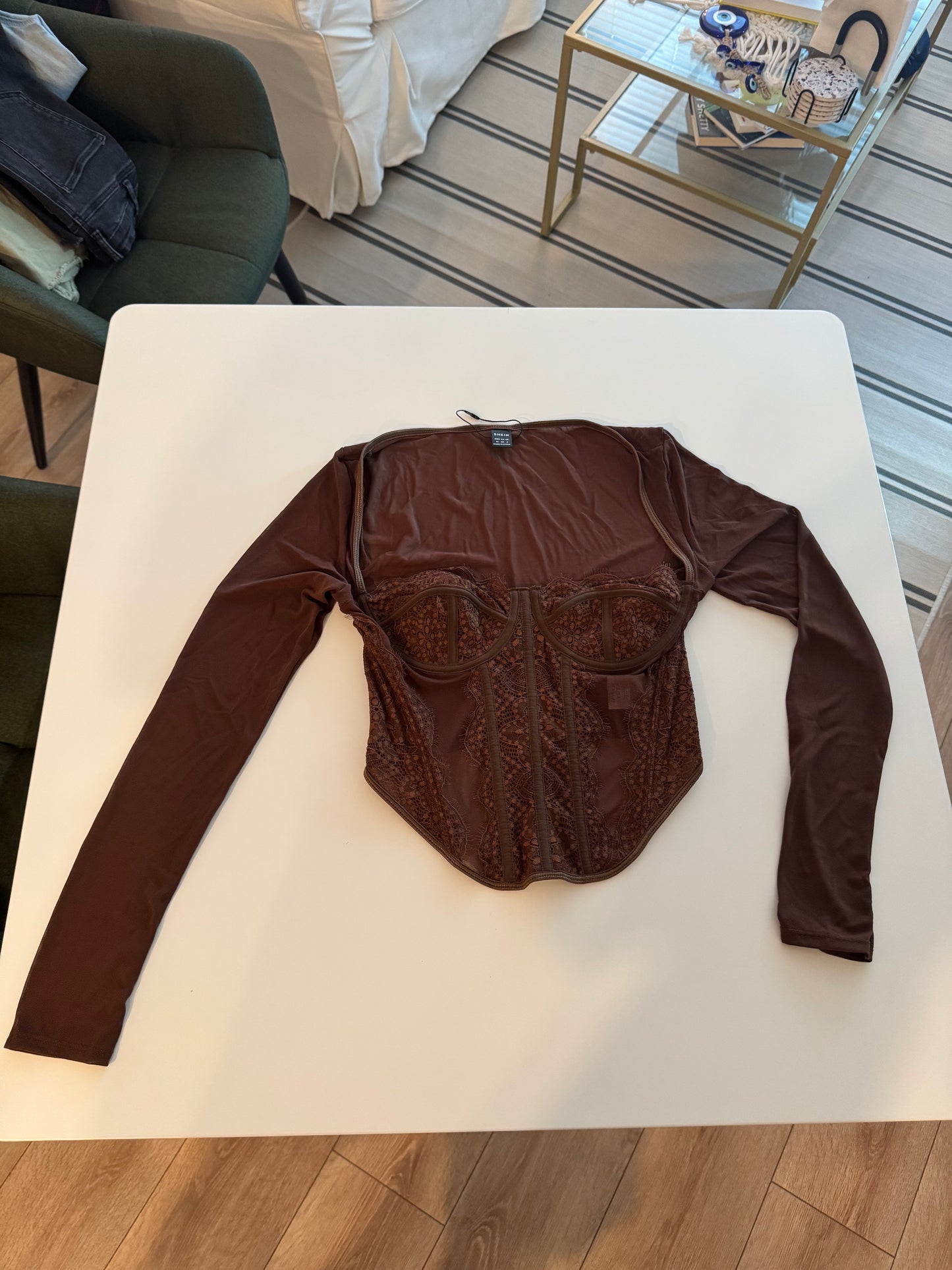 Corset shirt brown - Size M