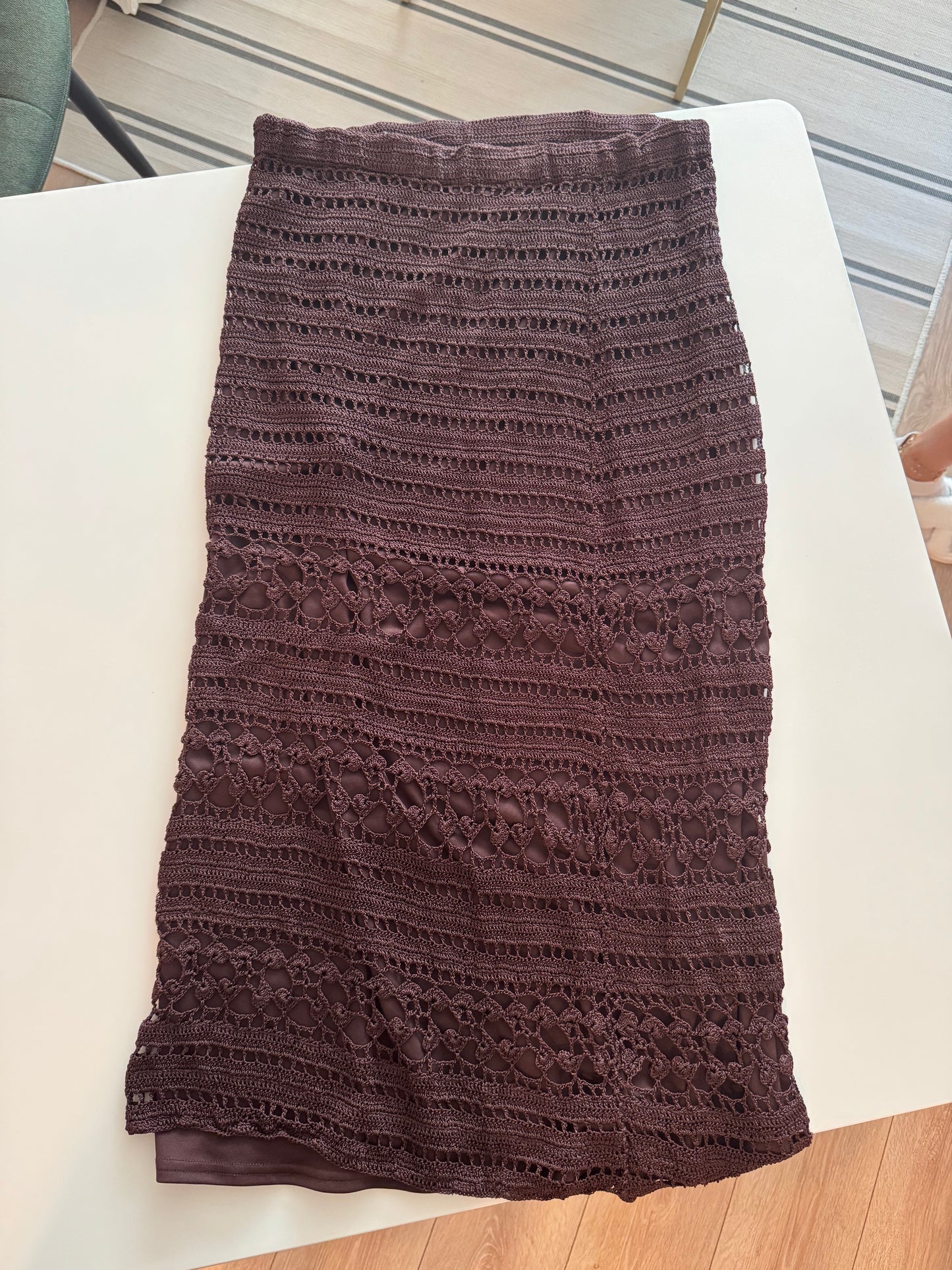 Skirt brown lace - Size M