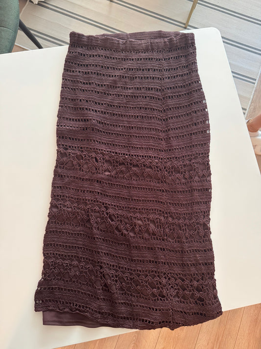 Skirt brown lace - Size M