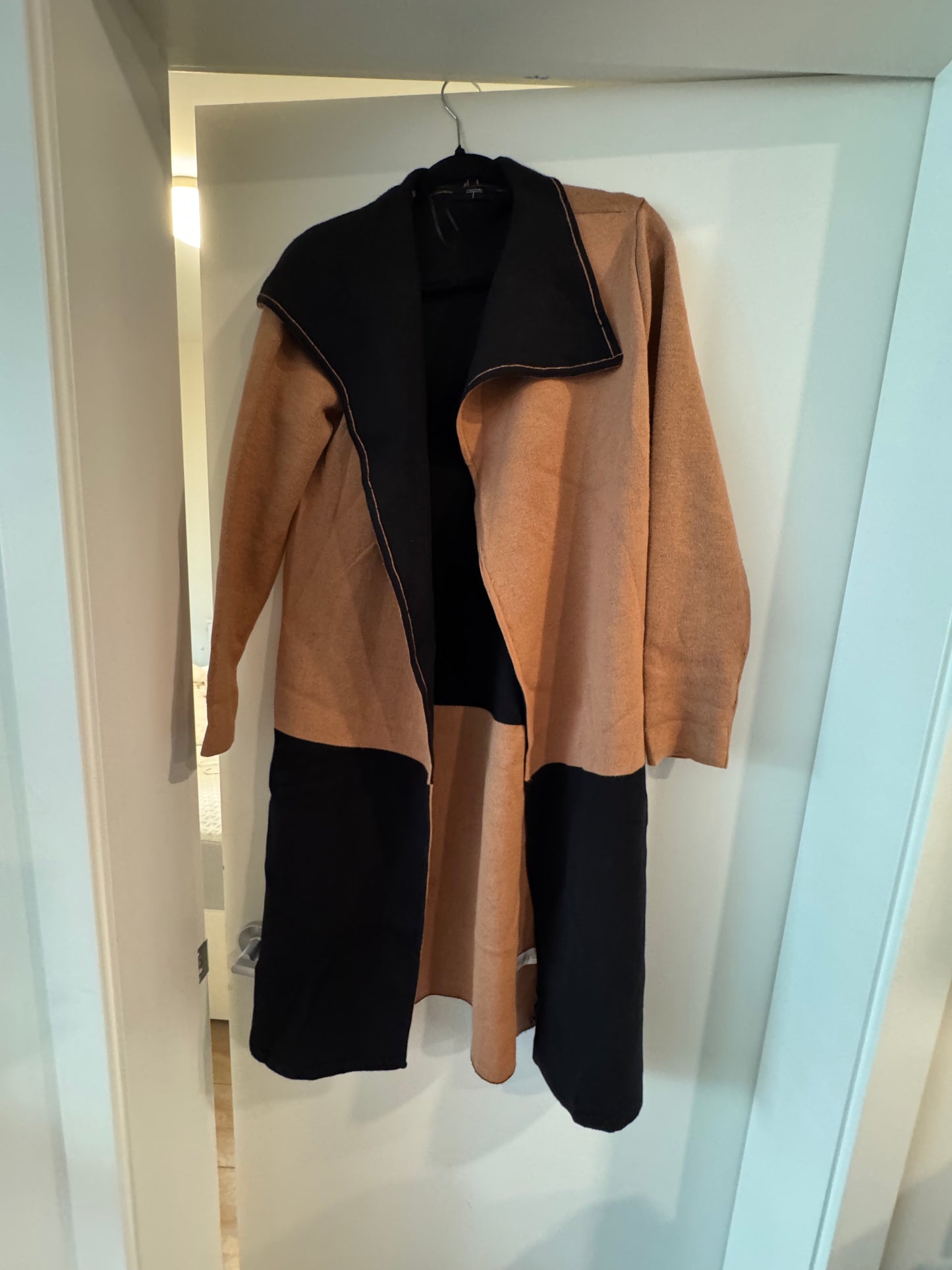Long jacket brown and black - Size M