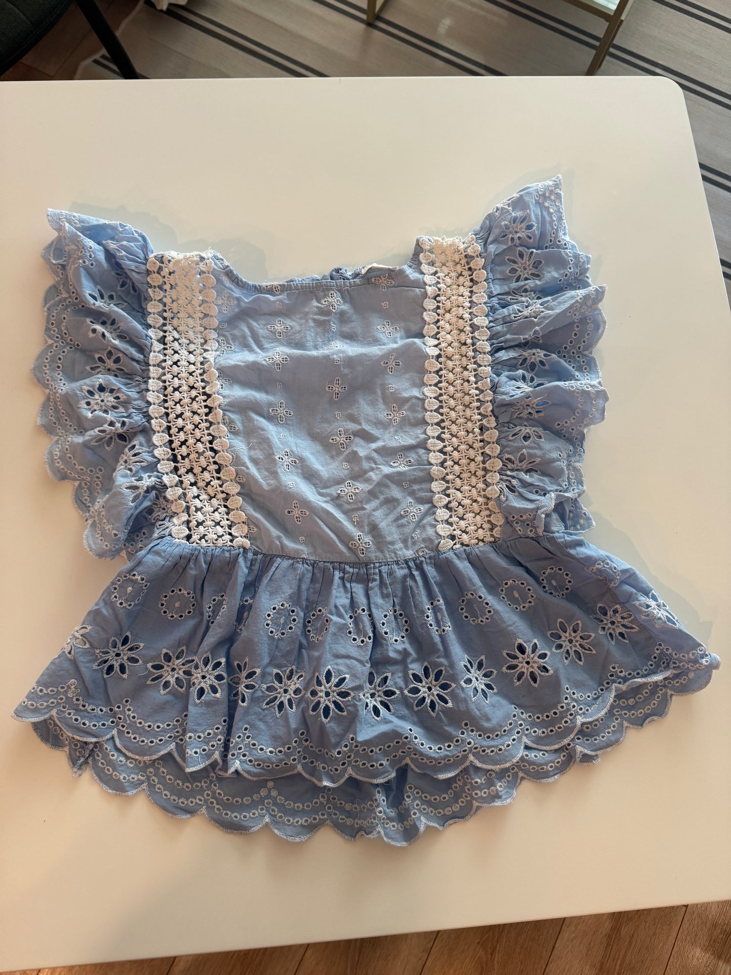 Shirt light blue lace - Size S