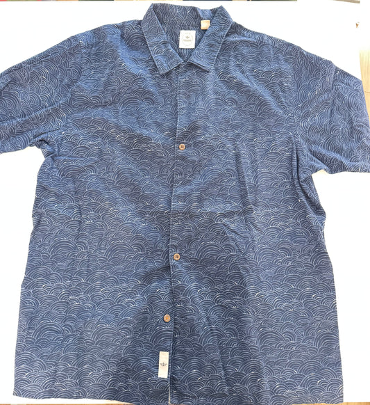 Dockers Polo Navy Blue print Size L